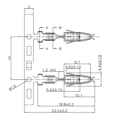 Automotive Connector Terminals HY8801-1 ( Equivalent TE964284-2 )