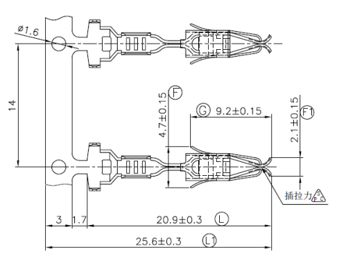 Automotive Connector Terminals HY8806-1 ( Equivalent TE 929939-3 )