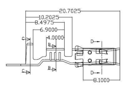 Automotive Connector Terminals HY8802-2 ( Equivalent TE929974-1 )