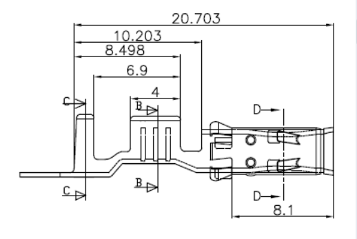 Automotive Connector Terminals HY8802-3 ( Equivalent TE 929975-1 )